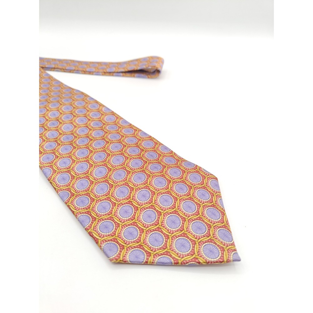 Faberge Silk Tie Mens Multicolor Geometric Abstract Handmade USA 57x3.875
